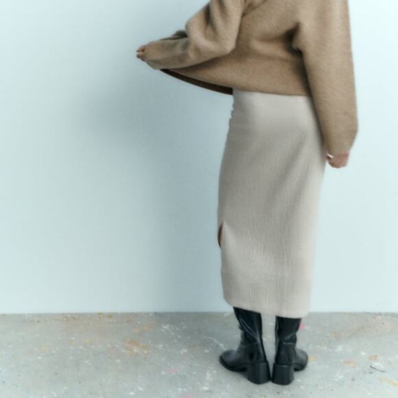 ZARA SEQUIN MIDI SKIRT - Picture 6 of 9